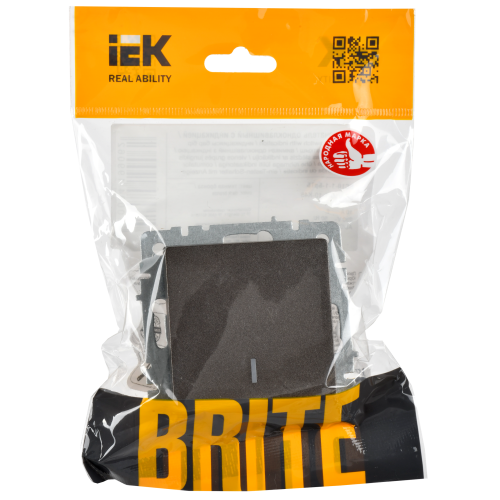 BRITE Выключатель 1-клавишный с индикацией 10А ВС10-1-1-БрТБ темная бронза IEK BRITE Выключатель 1-клавишный с индикацией 10А ВС10-1-1-БрТБ темная бронза IEK