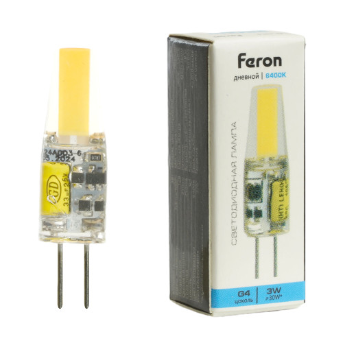 Лампа светодиодная Feron LB-424 G4 3W 12V 6400K Лампа светодиодная Feron LB-424 G4 3W 12V 6400K