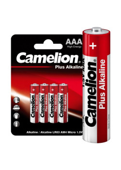 Элемент питания алкалиновый AAA/LR03 1.5В Plus Alkaline LR03-BP4 BL-4 (блист.4шт) Camelion 7369