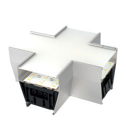 Светильник коннектор Feron AL4036X 6W 660Lm 3000К-4000К-6400K, X-образный, с ручным переключением режимов, серебро, 160*160*70мм возмож. соедин. в линию,серия RetailRay