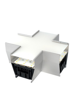 Светильник коннектор Feron AL4036X 6W 660Lm 3000К-4000К-6400K, X-образный, с ручным переключением режимов, серебро, 160*160*70мм возмож. соедин. в линию,серия RetailRay
