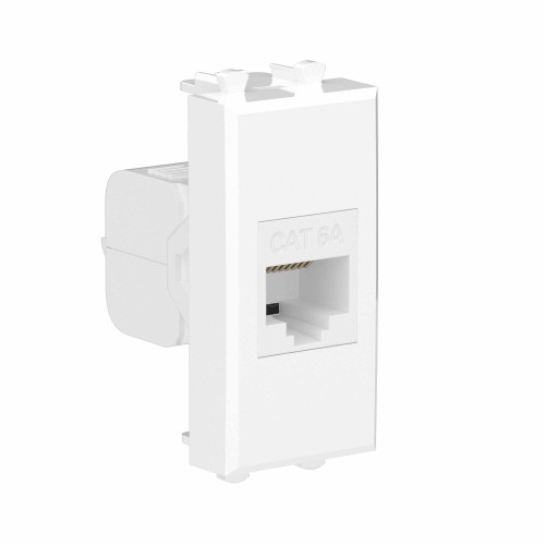 Компьютерная розетка RJ-45 без шторки модульная , кат.6А, Avanti, белое облако, 1 модуль Компьютерная розетка RJ-45 без шторки модульная , кат.6А, Avanti, белое облако, 1 модуль