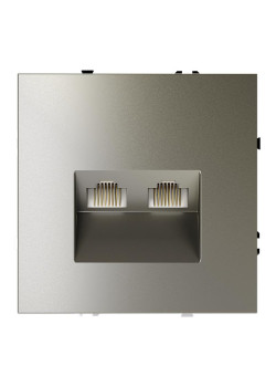 Розетка компьютерная 2-м СП S70 RJ45 + RJ45 кат.6 механизм шелк Voltum VLS060204
