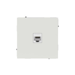 Компьютерная розетка RJ-45 без шторки, кат.6А одинарная,KANT, белый песок