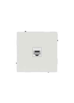 Компьютерная розетка RJ-45 без шторки, кат.6А одинарная,KANT, белый песок