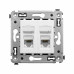 Компьютерная розетка RJ-45 в стену, кат.5e двойная, Avanti, белое облако Компьютерная розетка RJ-45 в стену, кат.5e двойная, Avanti, белое облако