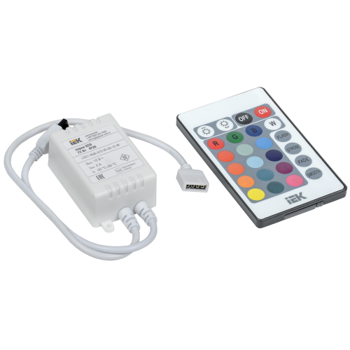 Контроллер с ПДУ ИК RGB 3 канала 12В 2А 72Вт IEK Контроллер с ПДУ ИК RGB 3 канала 12В 2А 72Вт IEK