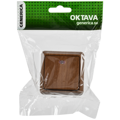 OKTAVA Выключатель 1-клавишный с индикацией для открытой установки 10А ВС20-1-1-ОД дуб GENERICA OKTAVA Выключатель 1-клавишный с индикацией для открытой установки 10А ВС20-1-1-ОД дуб GENERICA