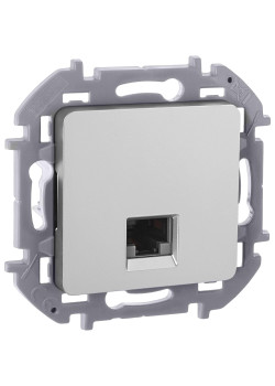 Розетка компьютерная/ Розетка компьютерная RJ-45 категория 6 UTP алюминий INSPIRIA