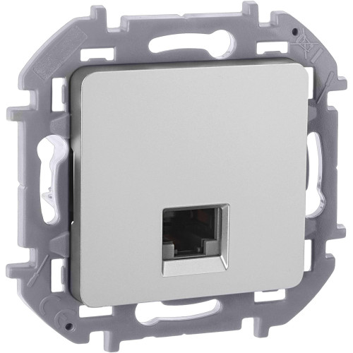 Розетка компьютерная/ Розетка компьютерная RJ-45 категория 6 UTP алюминий INSPIRIA