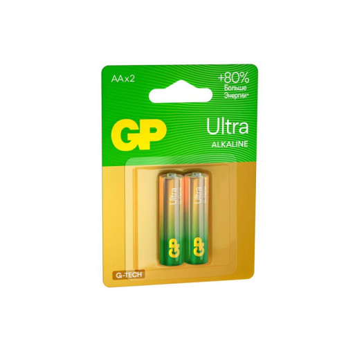Элемент питания алкалиновый AA/LR6 1.5В Ultra Alkaline G-Tech 15AUA21-2CRSBC2 20/80 (блист.2шт) GP 1229