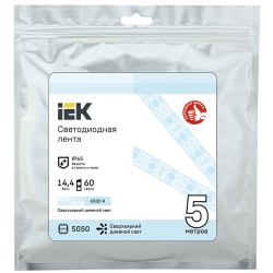 Лента светодиодная 5м LSR-5050W60-14,4-IP65-12В IEK