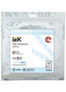 Лента светодиодная 5м LSR-5050W60-14,4-IP65-12В IEK