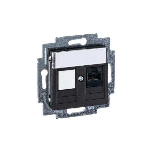 Розетка компьютерная Levit RJ45 кат.5E с заглушкой антрацит ABB 2CHH295117A6063 Розетка компьютерная Levit RJ45 кат.5E с заглушкой антрацит ABB 2CHH295117A6063