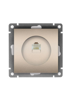 Розетка компьютерная 1-м СП Афина RJ45 кат.5E механизм шампань Universal A0051-Br