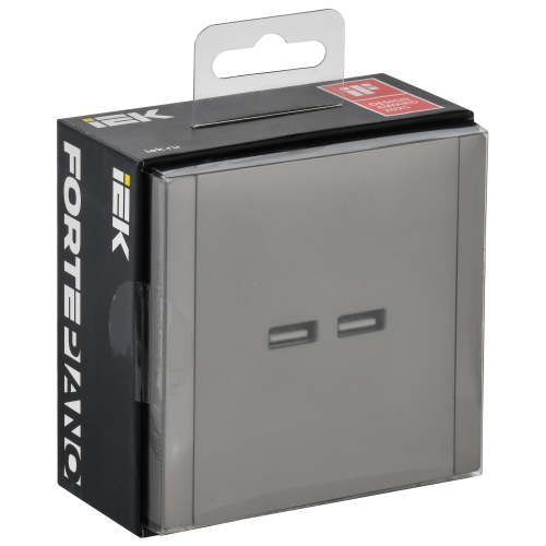 FORTE&PIANO Розетка USB A+A 3,1А FP549 сталь IEK FORTE&PIANO Розетка USB A+A 3,1А FP549 сталь IEK