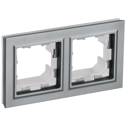 BRITE Рамка 2-местная IP44 РУ-2-БрС-44 сталь IEK