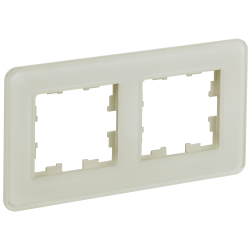 BRITE Рамка 2-местная РУ-2-2-Бр стекло песчаный RE IEK