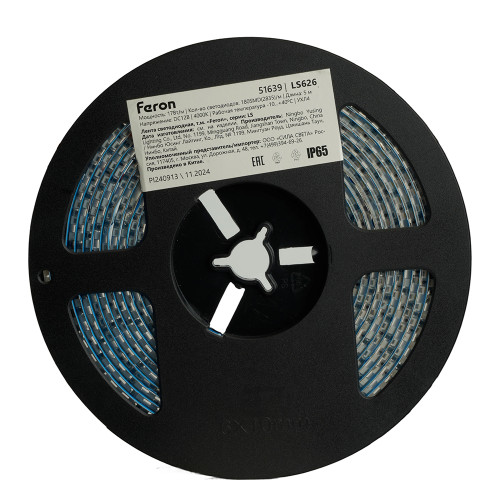 Светодиодная LED лента Feron LS626, 180SMD(2835)/m 17W/m 12V 5000*10*1.22мм 4000К IP65 Светодиодная LED лента Feron LS626, 180SMD(2835)/m 17W/m 12V 5000*10*1.22мм 4000К IP65