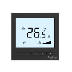 Термостат комнатный цифровой, О/Н/В/А для 4тр 3ск FCU и 2-поз.клап, 1UI 5DO Modbus ⏦230В BS чер