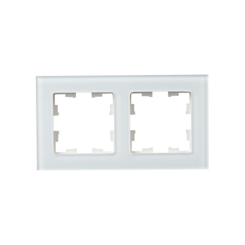 BRITE Рамка 2-местная РУ-2-2-Бр стекло белый матовый IEK BRITE Рамка 2-местная РУ-2-2-Бр стекло белый матовый IEK