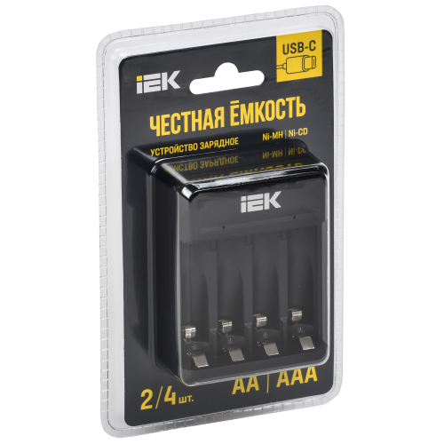 Устройство зарядное для 2-4 NiMH/CD аккумуляторов AA/AAA 200мА с LED индикатором IEK