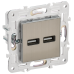 SKANDY Розетка USB A+A 3,1А SK-R15N металл никель IEK SKANDY Розетка USB A+A 3,1А SK-R15N металл никель IEK