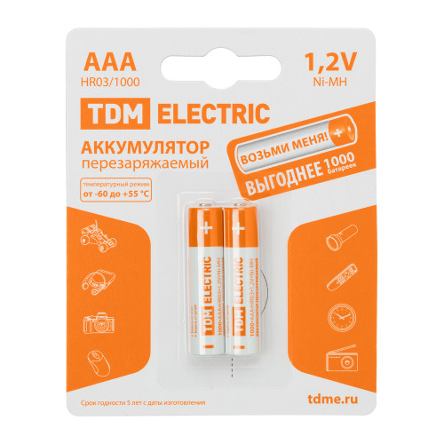 Аккумулятор AAA-1100 mAh Ni-MH BP-2 TDM