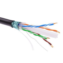 Информационный кабель экранированный F/UTP 4х2 CAT6, PE, чёрный
