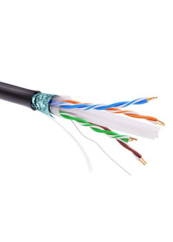 Информационный кабель экранированный F/UTP 4х2 CAT6, PE, чёрный