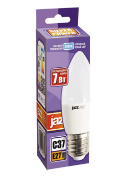 Лампа светодиодная PLED-SP 7Вт C37 свеча 5000К холод. бел. E27 560лм 230В JazzWay 1027849-2