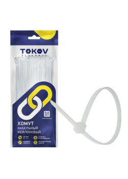 Хомут кабельный нейлоновый бел. 3.6х150 (уп.100шт) TOKOV ELECTRIC TKE-HNS-3.6-150-W/100