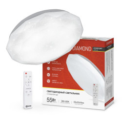 Светильник светодиодный COMFORT DIAMOND 55Вт 230В 3000-6500К 4400лм 330х80мм с пультом ДУ IN HOME 4690612035048