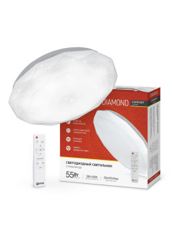 Светильник светодиодный COMFORT DIAMOND 55Вт 230В 3000-6500К 4400лм 330х80мм с пультом ДУ IN HOME 4690612035048