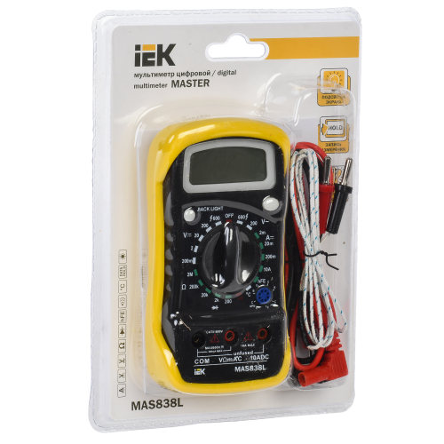 Мультиметр цифровой MASTER MAS838L IEK