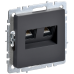 BRITE Розетка двойная RJ11+RJ45 кат.5E РК/Т12-БрГ графит IEK BRITE Розетка двойная RJ11+RJ45 кат.5E РК/Т12-БрГ графит IEK