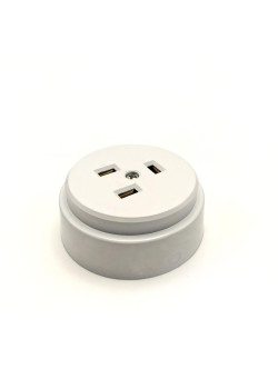 Разъем РШ-ВШ ОП 32А 250В 2P+PE кругл. бел. TOKOV ELECTRIC TKL-OVOP-2P+PE-C01