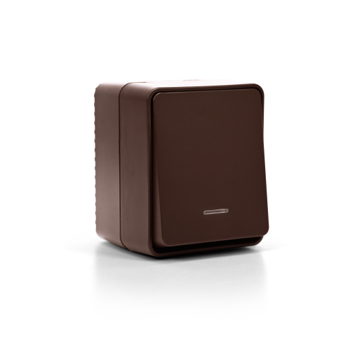 ATLASDESIGN PROFI IP54 О/У 1-клавишный ВЫКЛЮЧАТЕЛЬ с подсветкой, сх.1а, 10АХ, КОРИЧНЕВЫЙ ATLASDESIGN PROFI IP54 О/У 1-клавишный ВЫКЛЮЧАТЕЛЬ с подсветкой, сх.1а, 10АХ, КОРИЧНЕВЫЙ