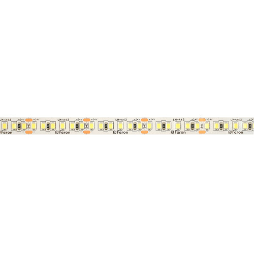 Светодиодная LED лента Feron LS502, 180SMD(2835)/м 16Вт/м 24V 30000*10*1.22мм 3000К 30м IP20