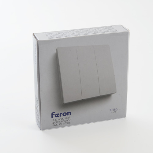 Выключатель беспроводной FERON TM83 SMART, 7мВт, IP20, трехклавишный, белый Выключатель беспроводной FERON TM83 SMART, 7мВт, IP20, трехклавишный, белый