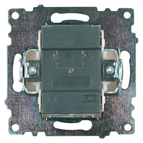 Выключатель 2-клавишный (механизм), STEKKER GLS10-7104-01, 250V, 10А, серия Катрин, белый Выключатель 2-клавишный (механизм), STEKKER GLS10-7104-01, 250V, 10А, серия Катрин, белый