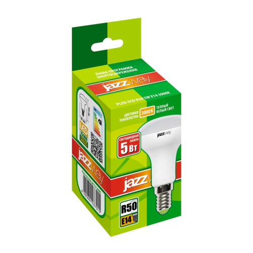 Лампа светодиодная PLED-ECO 5Вт R50 3000К тепл. бел. E14 400лм 220-240В JazzWay 1037015A Лампа светодиодная PLED-ECO 5Вт R50 3000К тепл. бел. E14 400лм 220-240В JazzWay 1037015A