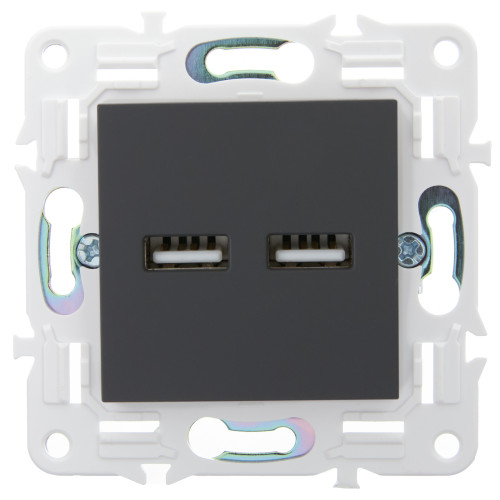 SKANDY Розетка USB A+A 3,1А SK-R15G графит IEK SKANDY Розетка USB A+A 3,1А SK-R15G графит IEK