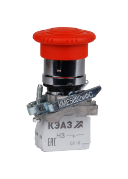 Кнопка КМЕ5501мФС-красный-0но+1нз-гриб-IP54-КЭАЗ