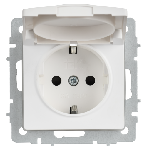BRITE Розетка 1-местная с заземлением с защитными шторками и крышкой 16А IP44 РСбш10-3-44-БрАБ арктический белый IEK BRITE Розетка 1-местная с заземлением с защитными шторками и крышкой 16А IP44 РСбш10-3-44-БрАБ арктический белый IEK
