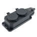 Розетка переносная 2-местная c/з STEKKER,RST16-2-44, 250В, 16А, IP44, черный