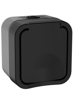 Розетка 1-м ОП TORS 16А IP55 TS120 с заземл. с крышкой графит IEK TS-R16-16-55-K53