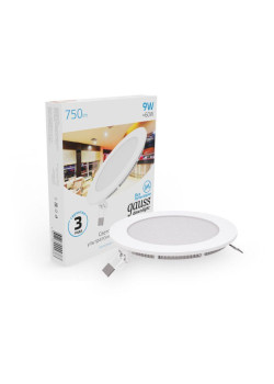 Светильник светодиодный Slim 9Вт 6500К IP20 750лм 220-240В ДВО круг бел. GAUSS 939111309