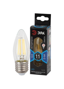 Лампа светодиодная филаментная F-LED B35-11W-840-E27 11Вт B35 свеча 4000К нейтр. бел. E27 Эра Б0046988