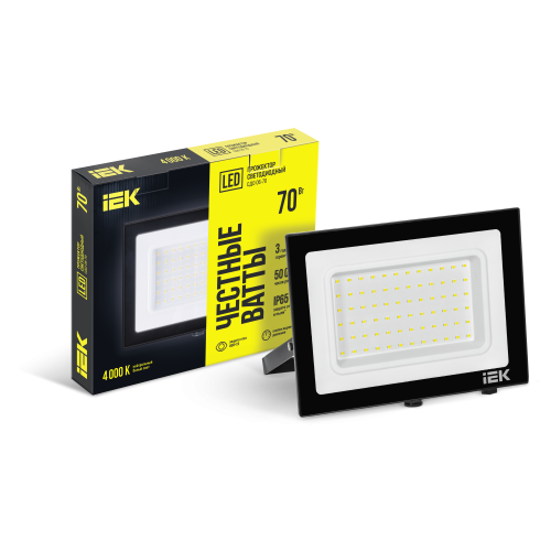 Прожектор светодиодный СДО 06-70 IP65 4000К черный IEK
